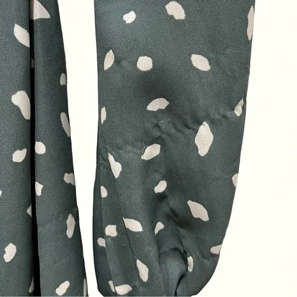 Abercrombie & Fitch Sweetheart Neck Long Sleeve Polka Dot Petite Mini Dress - Picture 7 of 7